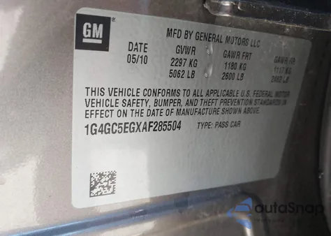 2010 Buick Lacrosse Cxl z USA, uszkodzony, nr VIN 1G4GC5EGXAF285504